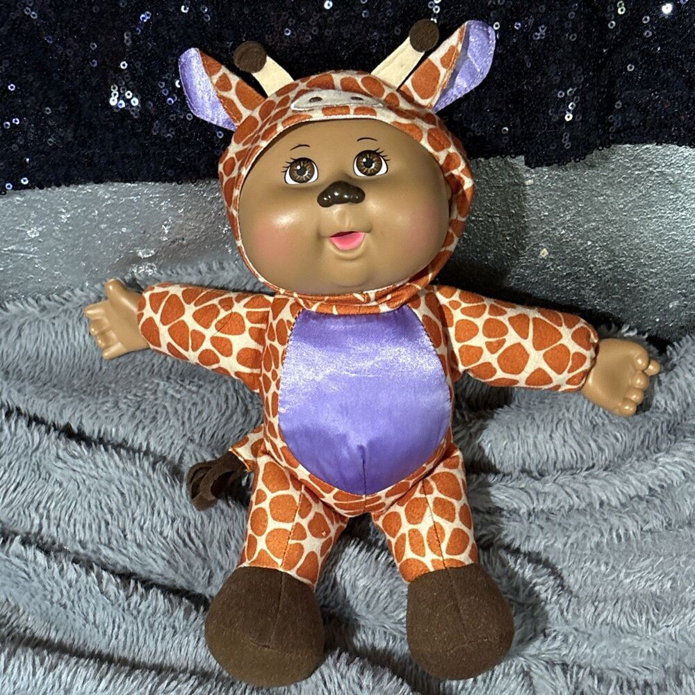 Cabbage Patch Kids Cuties Giraffe Plush Doll 9 Inch Orange Purple CPK Toy